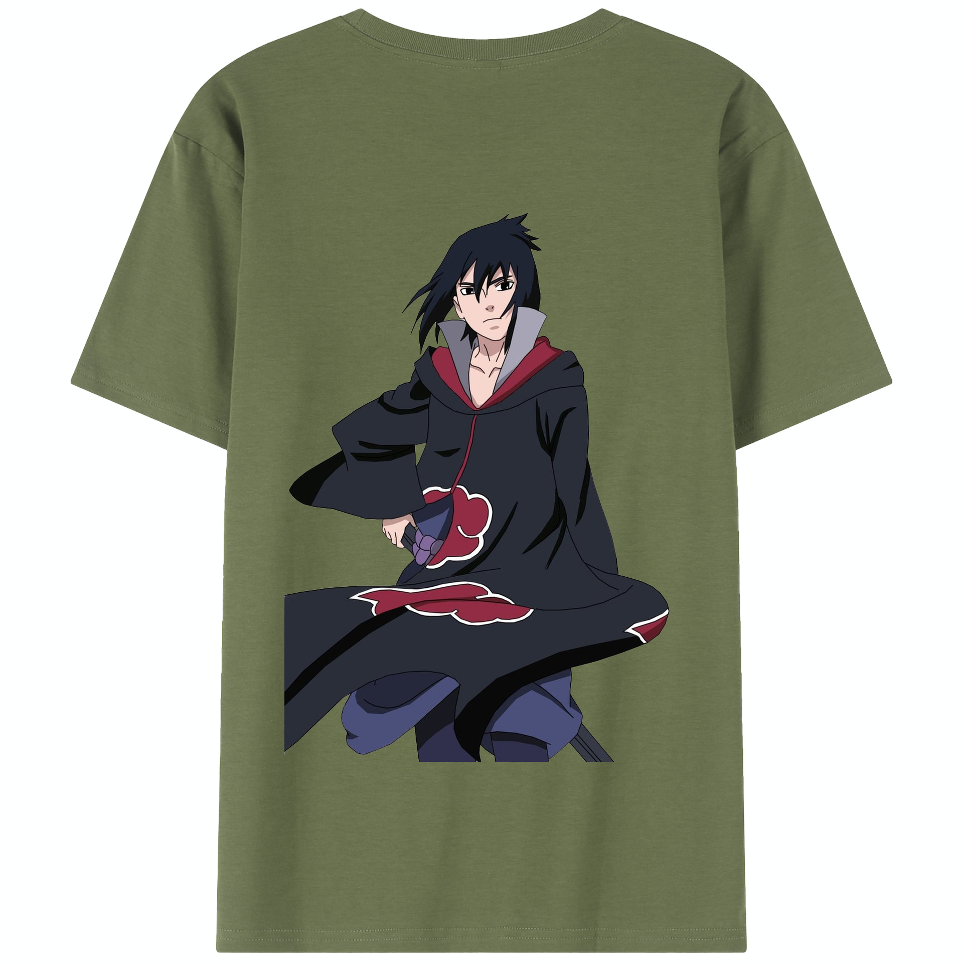 （画像用） NARUTO -ナルト- うちは サスケ Uchiha Sasuke 綿100％半袖Tシャツ（背面プリント）